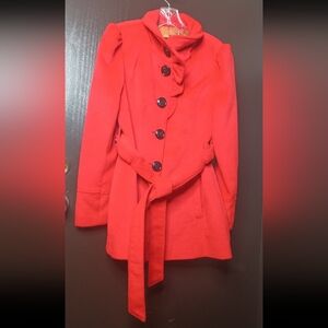 Steve Madden Red Trench Coat with Belt